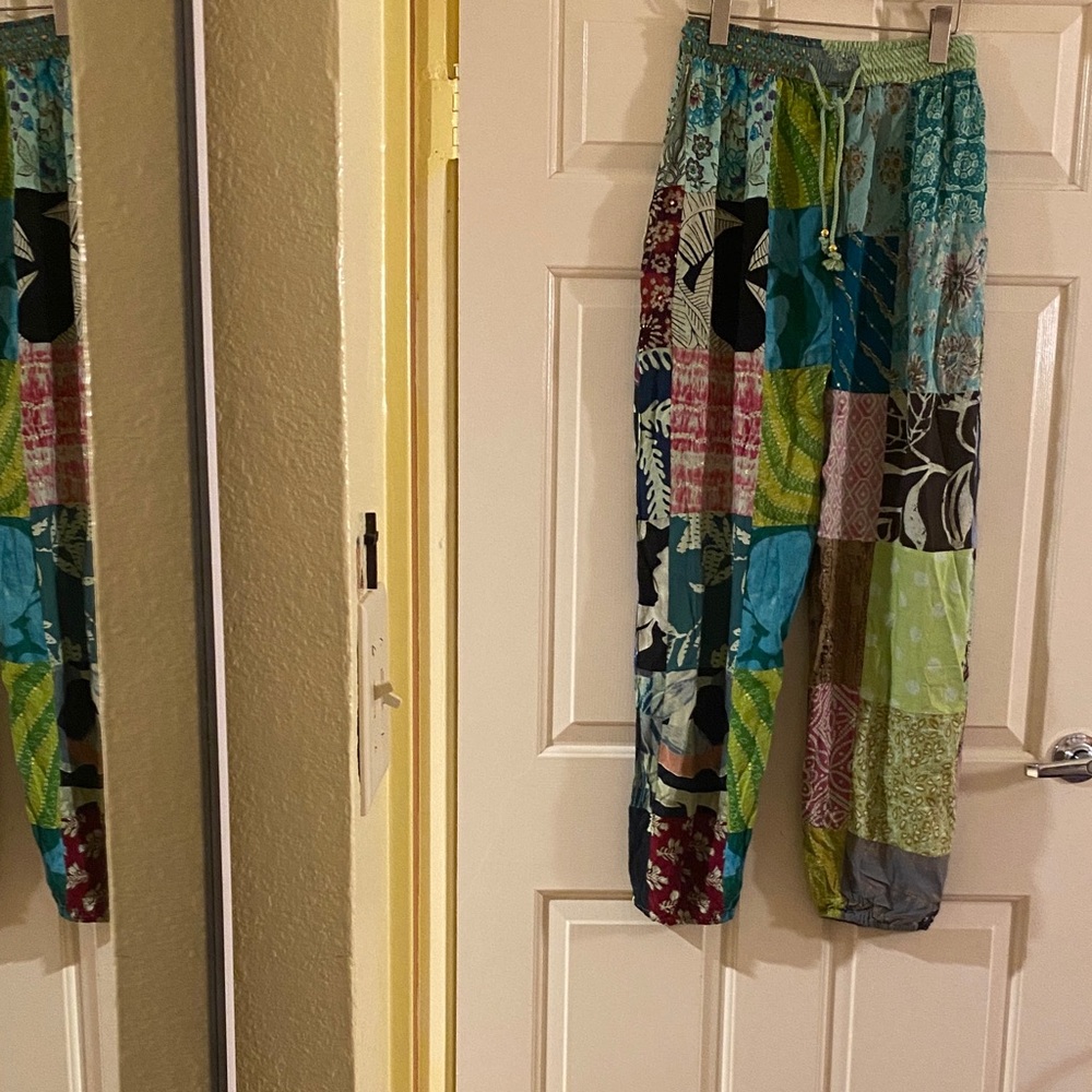 Nwot Advance Apparels Multicolor Patchwork Cuffed… - image 1